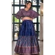 Dull Satin Digital Print Work Navratri Lehenga Choli In Blue Color - 8713183864