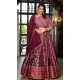 Dull Satin Digital Print Work Navratri Lehenga Choli In Mulberry Color - 8713183865