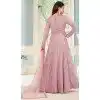 Net Embroidered Work Pakistani Plus Size Anarkali Salwar Suit in Pink -8741183975