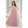Net Embroidered Work Pakistani Plus Size Anarkali Salwar Suit in Pink -8741183975