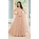 Net Embroidered Work Pakistani Anarkali Salwar Suit in Peach -8741183976