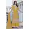 Yellow Color Chinon Silk Embroidered Work Pakistani Palazzo Suit -8744183988