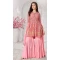 Muslin Silk Foil Print Work Designer Kids Girls Sharara Suit in Pink -8825184360