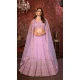 Faux Georgette Embroidery Work Wedding Lehenga Choli in Lavender -8804184238