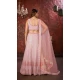 Pink Faux Georgette Embroidery Work Wedding Lehenga Choli -8804184241