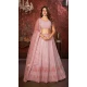 Pink Faux Georgette Embroidery Work Wedding Lehenga Choli -8804184241