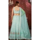 Faux Georgette Embroidery Work Wedding Lehenga Choli in Sky Blue -8804184242