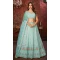Faux Georgette Embroidery Work Wedding Lehenga Choli in Sky Blue -8804184242