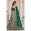 Net Sequence Work Plus Size Bridal Wear Lehenga Choli in Green -8824184349