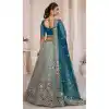 Net Sequence Work Plus Size Bridal Wear Lehenga Choli in Blue -8824184350