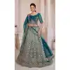 Net Sequence Work Plus Size Bridal Wear Lehenga Choli in Blue -8824184350