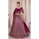 Net Sequence Work Bridal Wear Lehenga Choli in Maroon -8824184351
