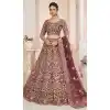 Red Net Thread Sequence Work Plus Size Bridal Wear Lehenga Choli -8824184354