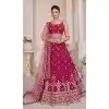 Georgette Thread Sequence Work Plus Size Bridal Wear Lehenga Choli in Pink -8824184356
