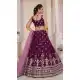 Georgette Thread Sequence Work Bridal Wear Lehenga Choli in Wine -8824184357