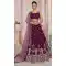 Georgette Thread Sequence Work Bridal Wear Lehenga Choli in Wine -8824184357