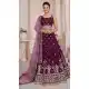 Georgette Thread Sequence Work Bridal Wear Lehenga Choli in Wine -8824184357