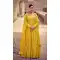 Embroidery Work Georgette Party Wear Gown Suit in Yellow -8877184621