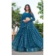 Georgette Sequence Embroidery Work Teal Blue Color Lehenga Choli -8893184675