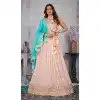 Georgette Sequence Embroidery Work Light Peach Color Plus Size Lehenga Choli -8893184676