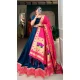 Vichitra Silk Lace Border Work Navy Blue Color Navratri Chaniya Choli -8901184710