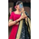 Vichitra Silk Lace Border Work Rani Pink Color Navratri Chaniya Choli -8901184711