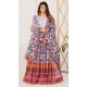 Print Work Silk Gujarati Garba Navratri Lehenga Chaniya Choli in White -8911184771