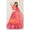 Print Work Silk Gujarati Garba Navratri Lehenga Chaniya Choli in Reddish Pink -8911184772