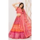 Print Work Silk Gujarati Garba Navratri Lehenga Chaniya Choli in Reddish Pink -8911184772