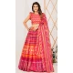 Print Work Silk Gujarati Garba Navratri Lehenga Chaniya Choli in Reddish Pink -8911184772