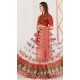 Print Work Silk Gujarati Garba Navratri Lehenga Chaniya Choli in Red -8911184775