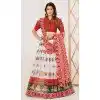 Print Work Silk Garba Plus Size Navratri Lehenga Chaniya Choli in Red -8911184775