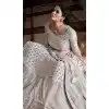 Soft Net Zari Work Plus Size Mehendi sangeet wear Lehenga in Grey -8964185036