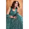 Teal Blue Color Soft Net Sequence Work Plus Size Designer Lehenga Choli -8966185039