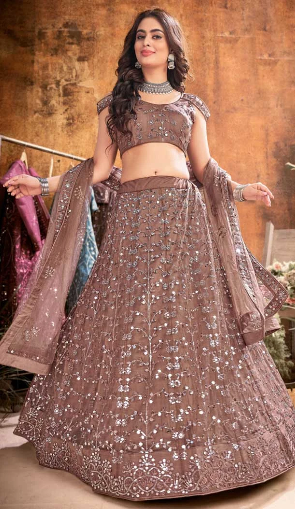 Beige Color Soft Net Sequence Work Designer Lehenga Choli -8966185042