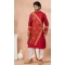 Viscose Embroidery Work Designer Men's Wear Kurta in Red -9020185275