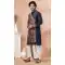 Navy Blue Viscose Embroidery Work Designer Men's Wear Kurta -9020185280