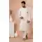 Embroidery Work Banarasi Dhupion White Color Designer Men's Wear Kurta -9021185287