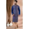 Embroidery Work Banarasi Dhupion Designer Men's Wear Kurta in Blue -9021185290