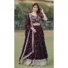 Faux Georgette Sequins Embroidery Work Plus Size Lehenga Choli in Coffee -9028185350