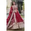 Faux Georgette Sequins Embroidery Work Plus Size Lehenga Choli in Maroon -9028185351