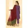 Georgette Embroidery Work Party Wear Plus Size Salwar Suit in Purple -9035185379