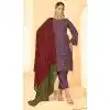 Georgette Embroidery Work Party Wear Plus Size Salwar Suit in Purple -9035185379