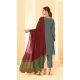 Georgette Embroidery Work Party Wear Salwar Suit in Grey -9035185380