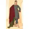 Georgette Embroidery Work Party Wear Plus Size Salwar Suit in Grey -9035185380