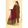 Georgette Embroidery Work Party Wear Plus Size Salwar Suit in Brown -9035185381