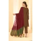 Georgette Embroidery Work Party Wear Salwar Suit in Brown -9035185381