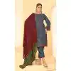 Grey Georgette Embroidery Work Party Wear Plus Size Salwar Suit -9035185383