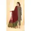 Mouse Grey Georgette Embroidery Work Party Wear Plus Size Salwar Suit -9035185384