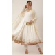 Pure Cotton Lace Work Designer Heavy Readymade Anarkali Suit in White -9068185533